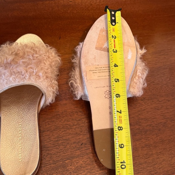 Loeffler Randall Domino Shearling Sheep Fur Slide Sandal - Pink / Rose Gold - Picture 11 of 16